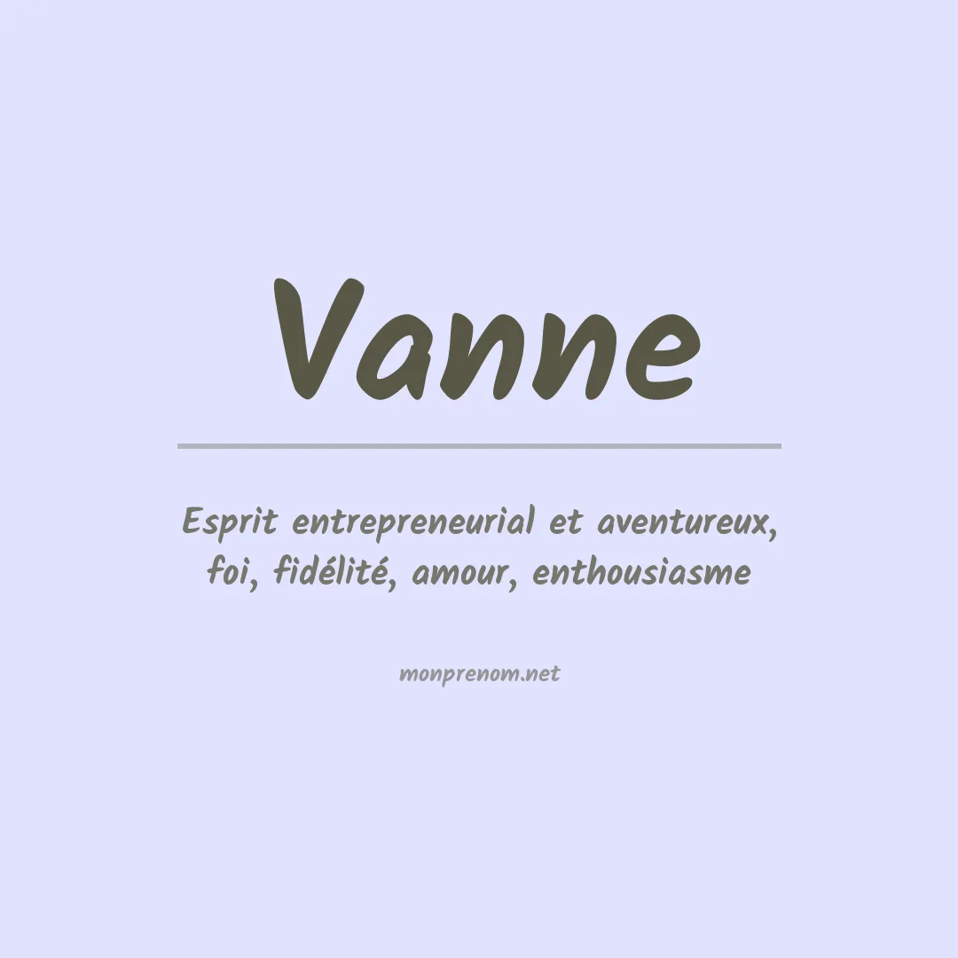 Signification du prénom Vanne