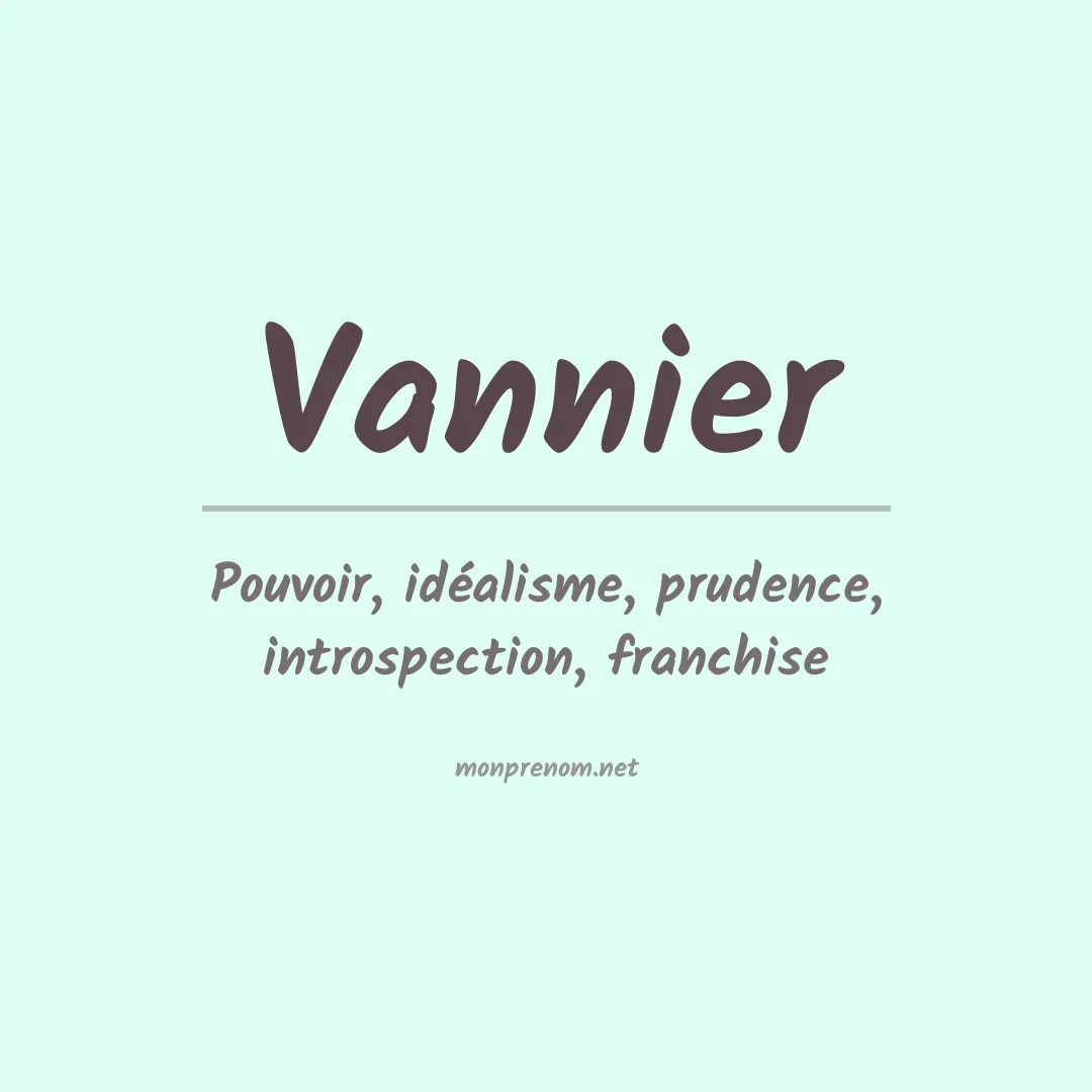 Prénom Vannier