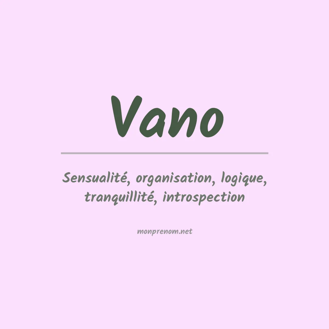 Prénom Vano