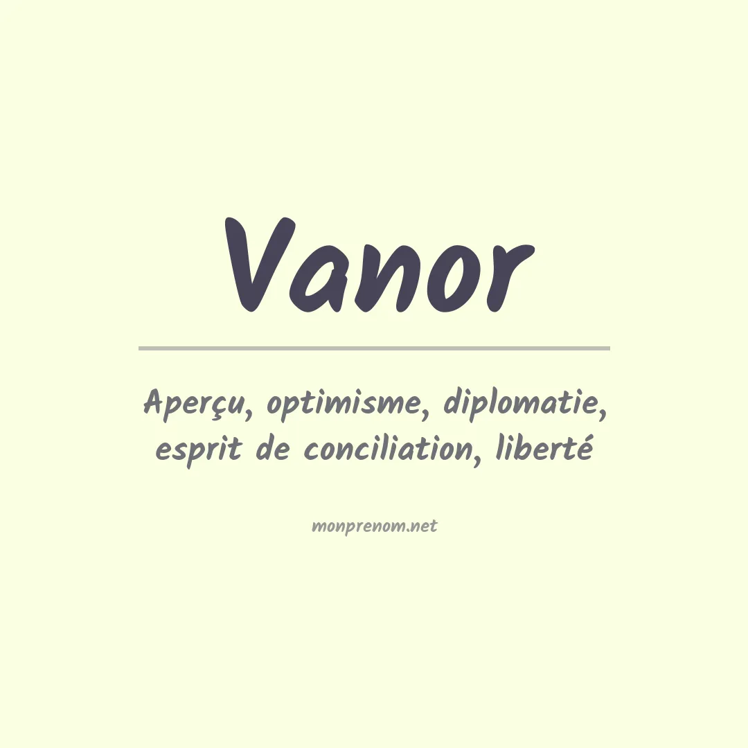 Prénom Vanor