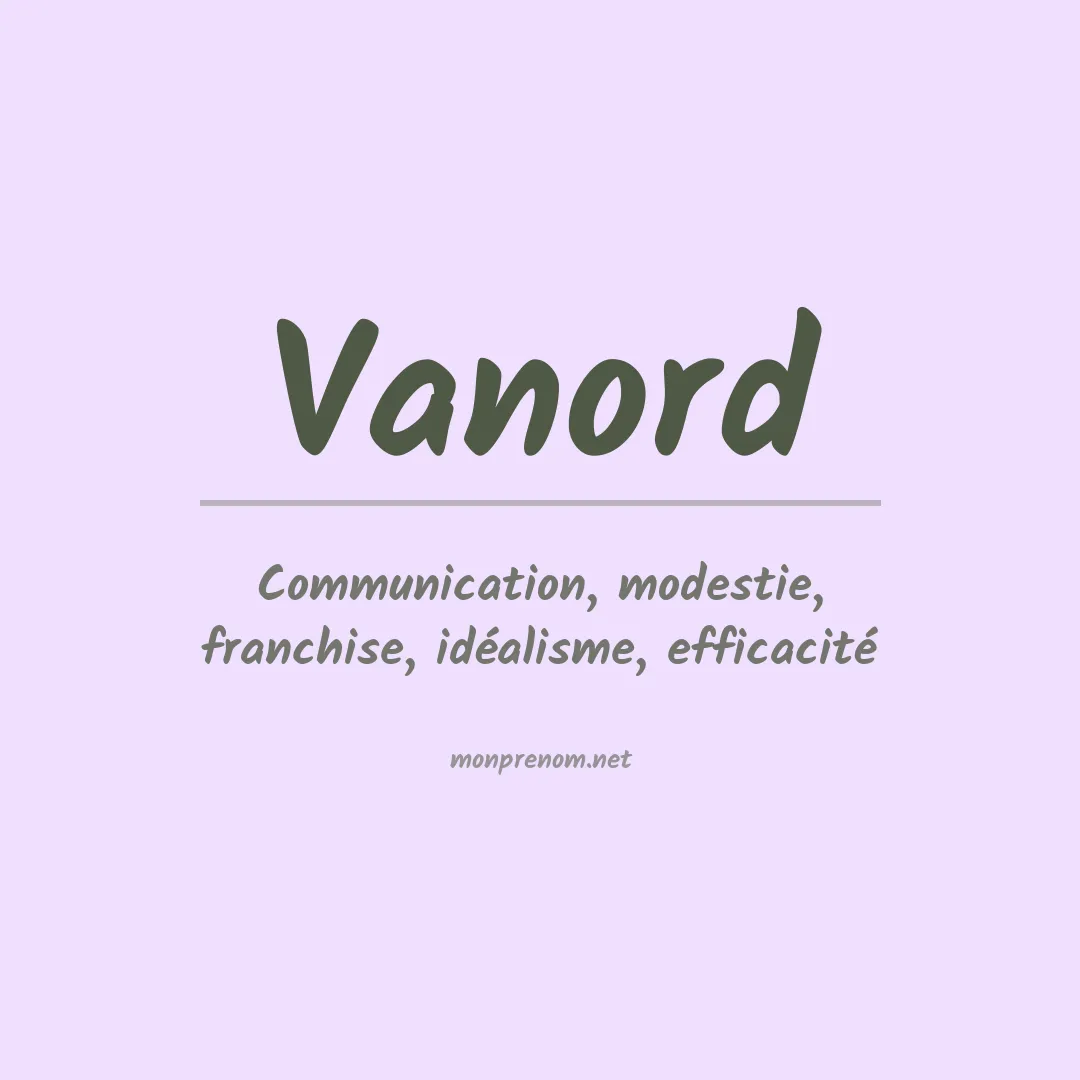 Signification du prénom Vanord