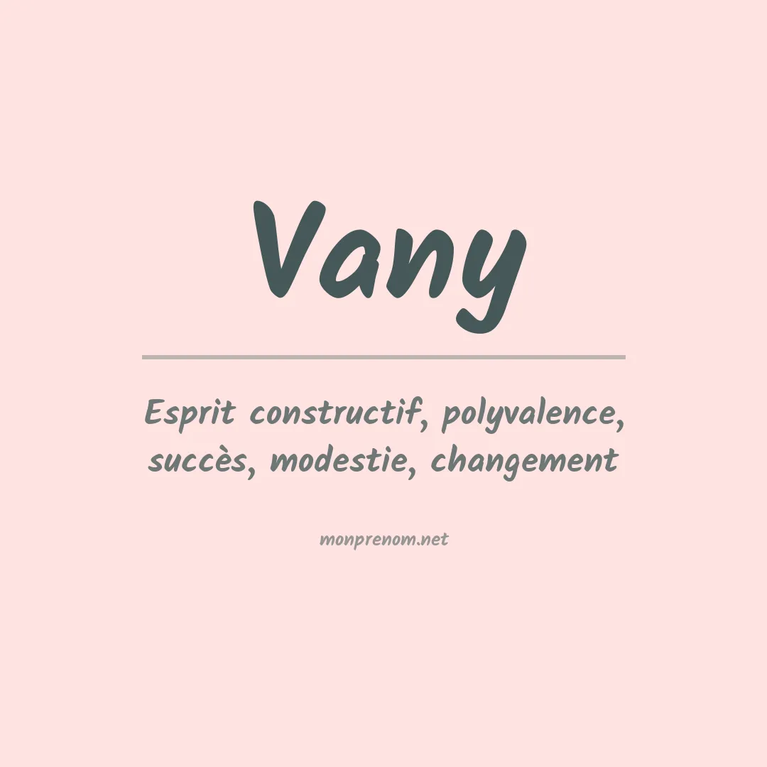 Prénom Vany