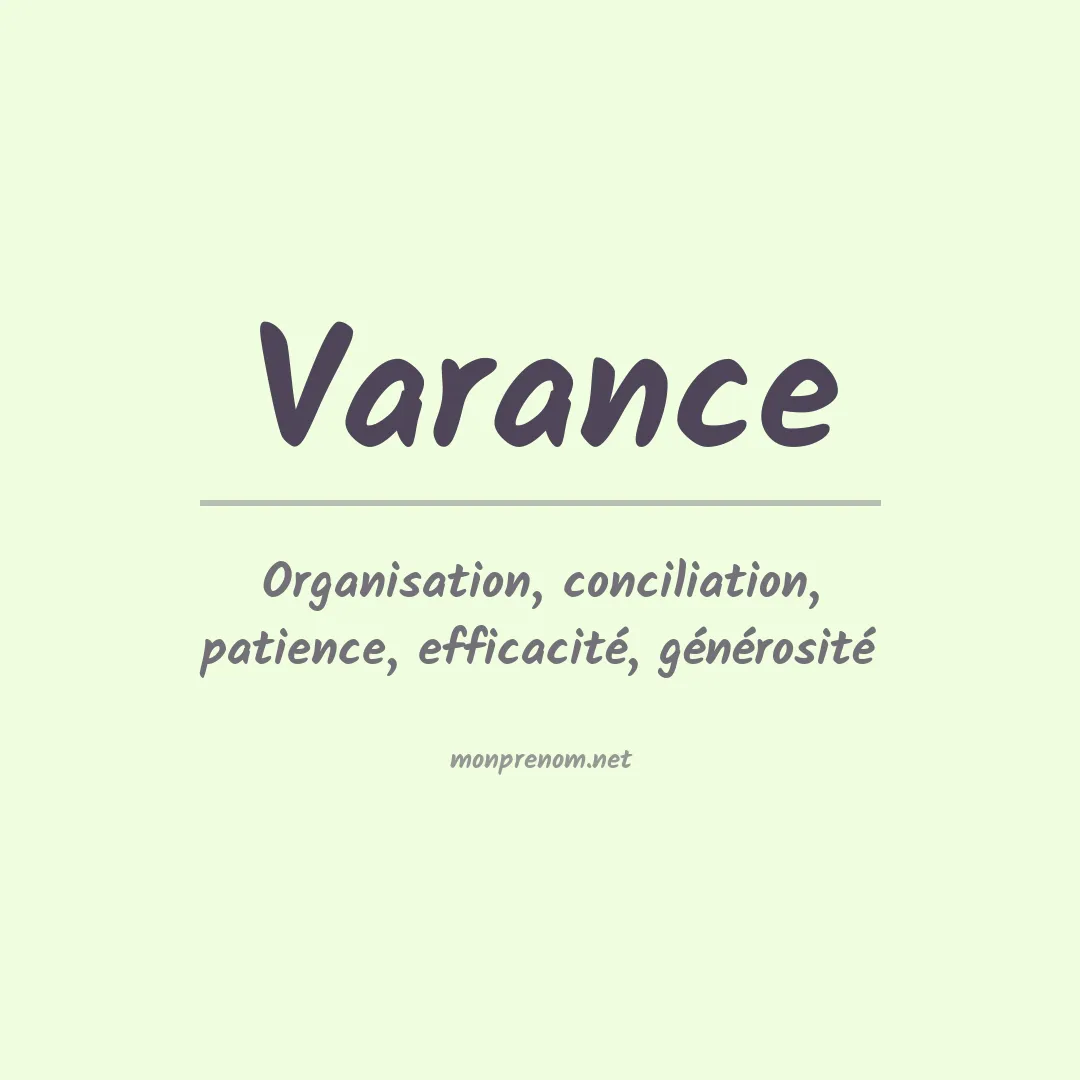 Signification du prénom Varance