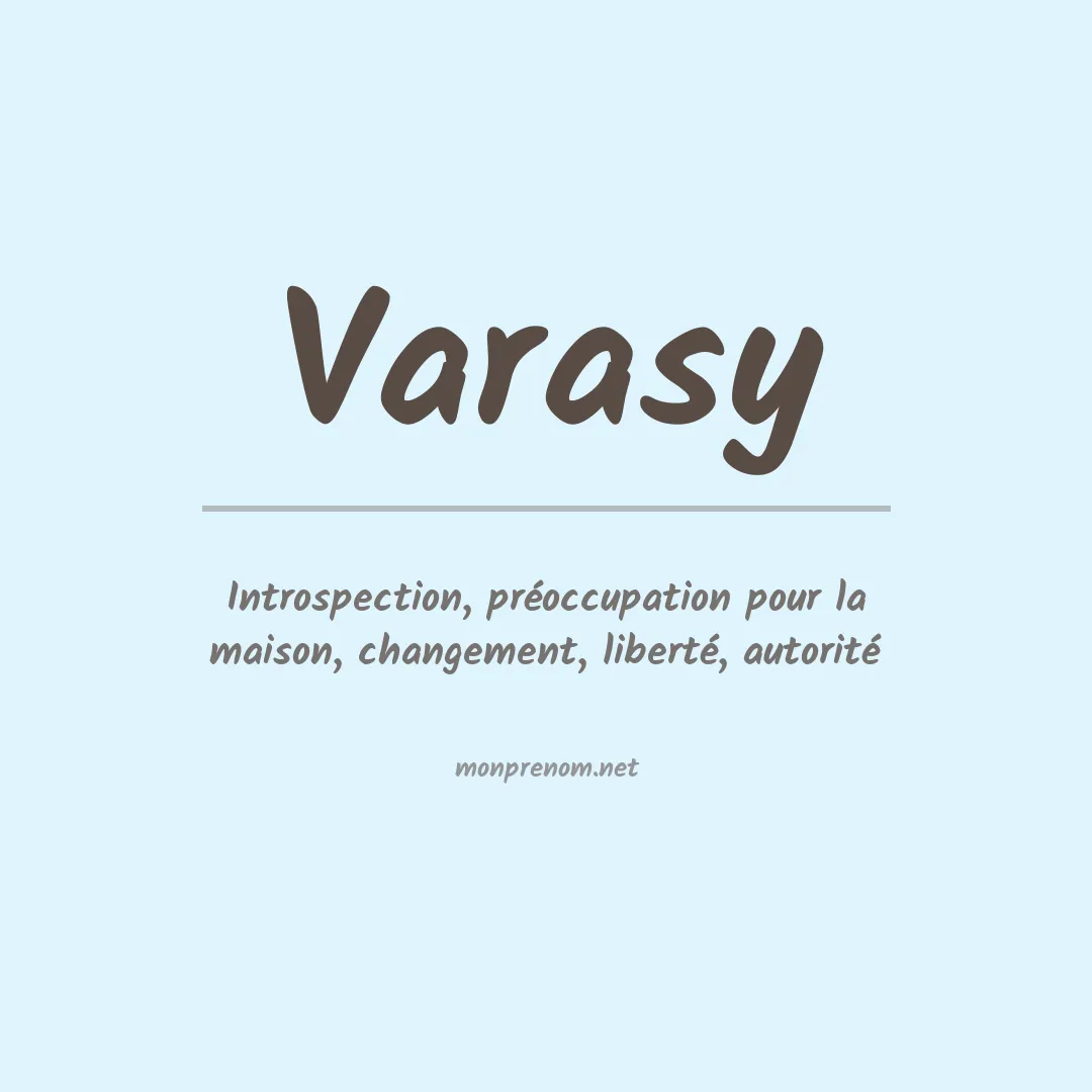 Signification du prénom Varasy