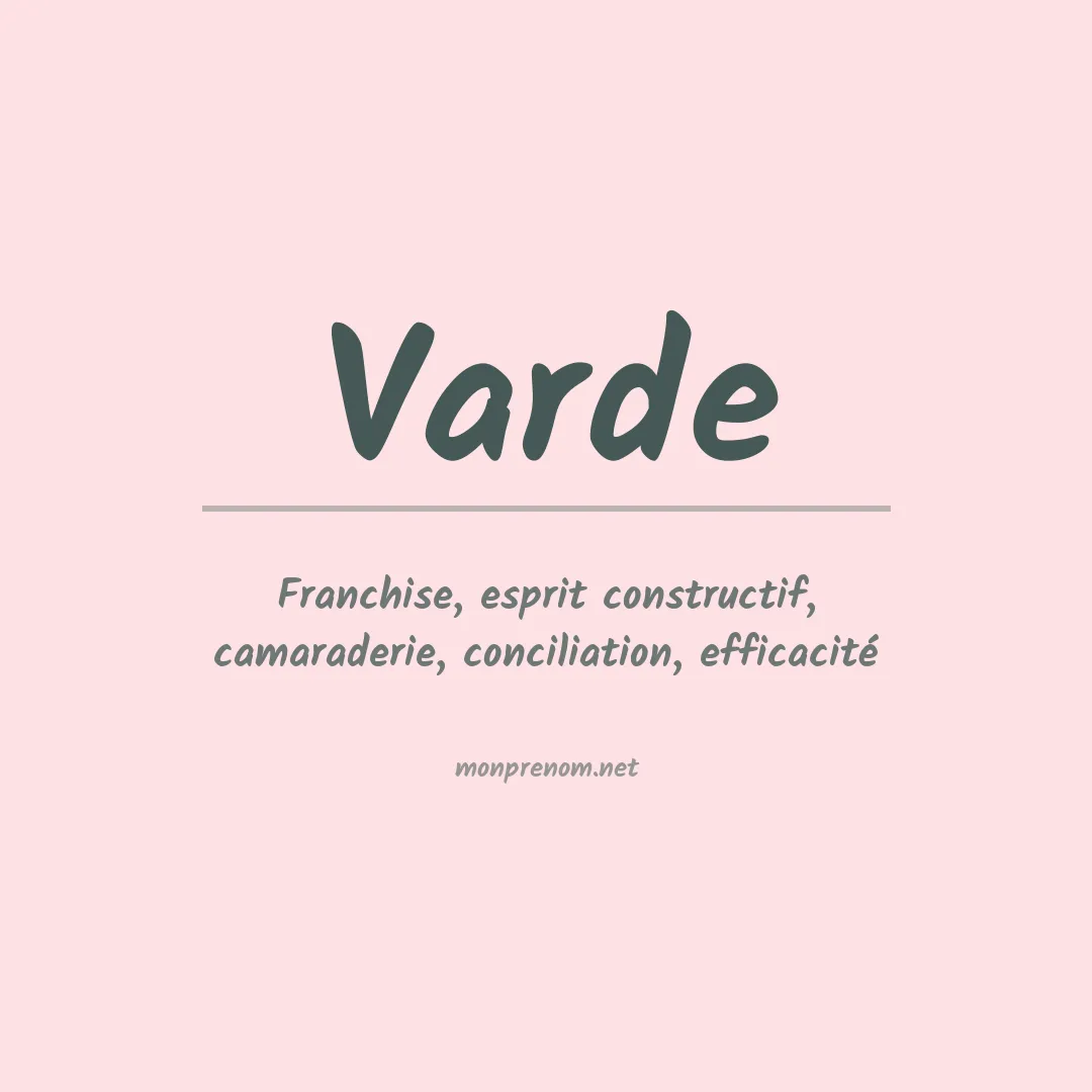 Signification du prénom Varde