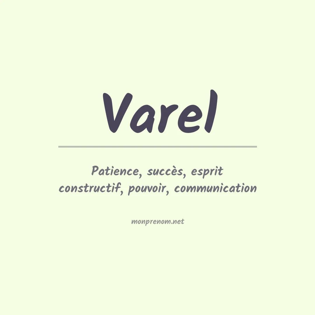 Signification du prénom Varel