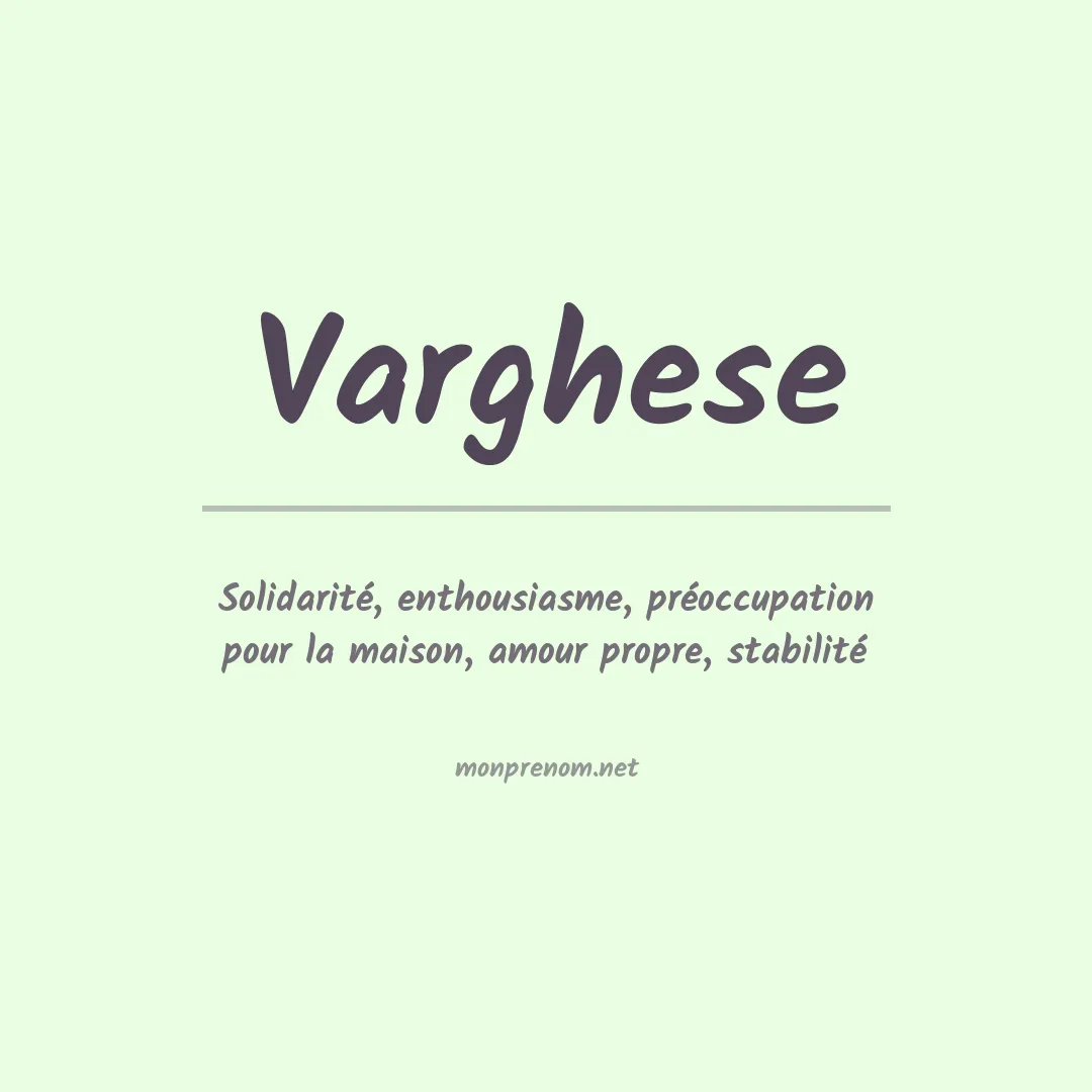 Prénom Varghese