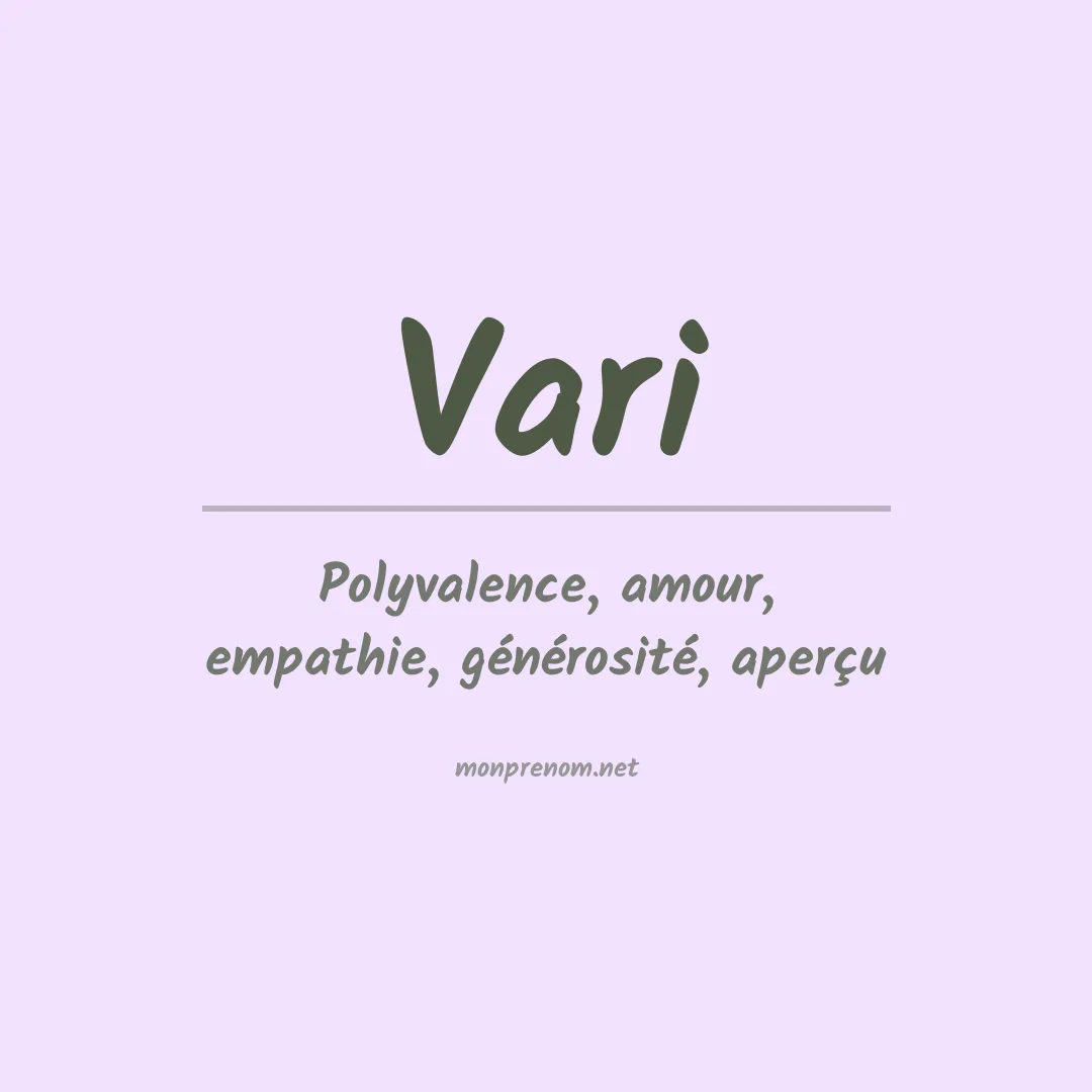 Prénom Vari