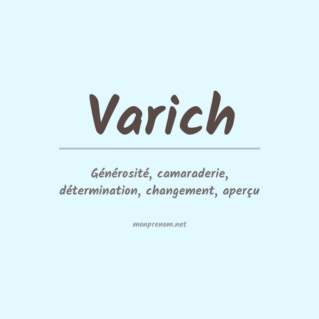 Signification du prénom Varich