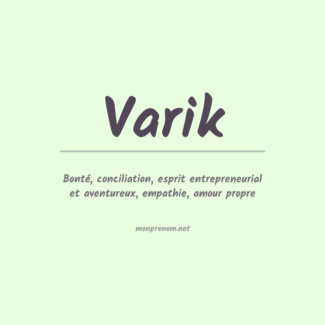 Signification du prénom Varik