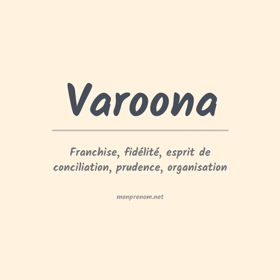 Signification du prénom Varoona
