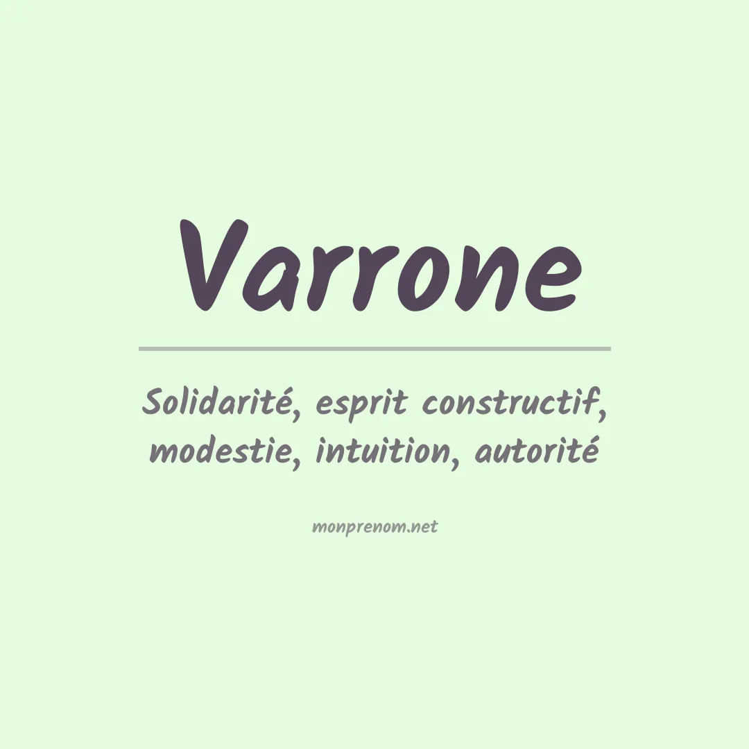 Signification du prénom Varrone