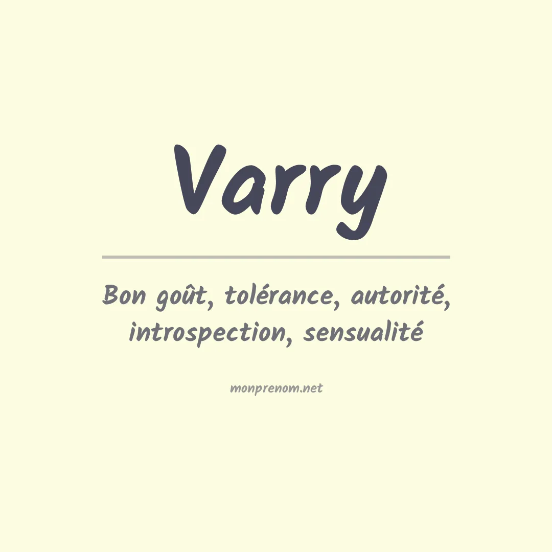 Signification du prénom Varry