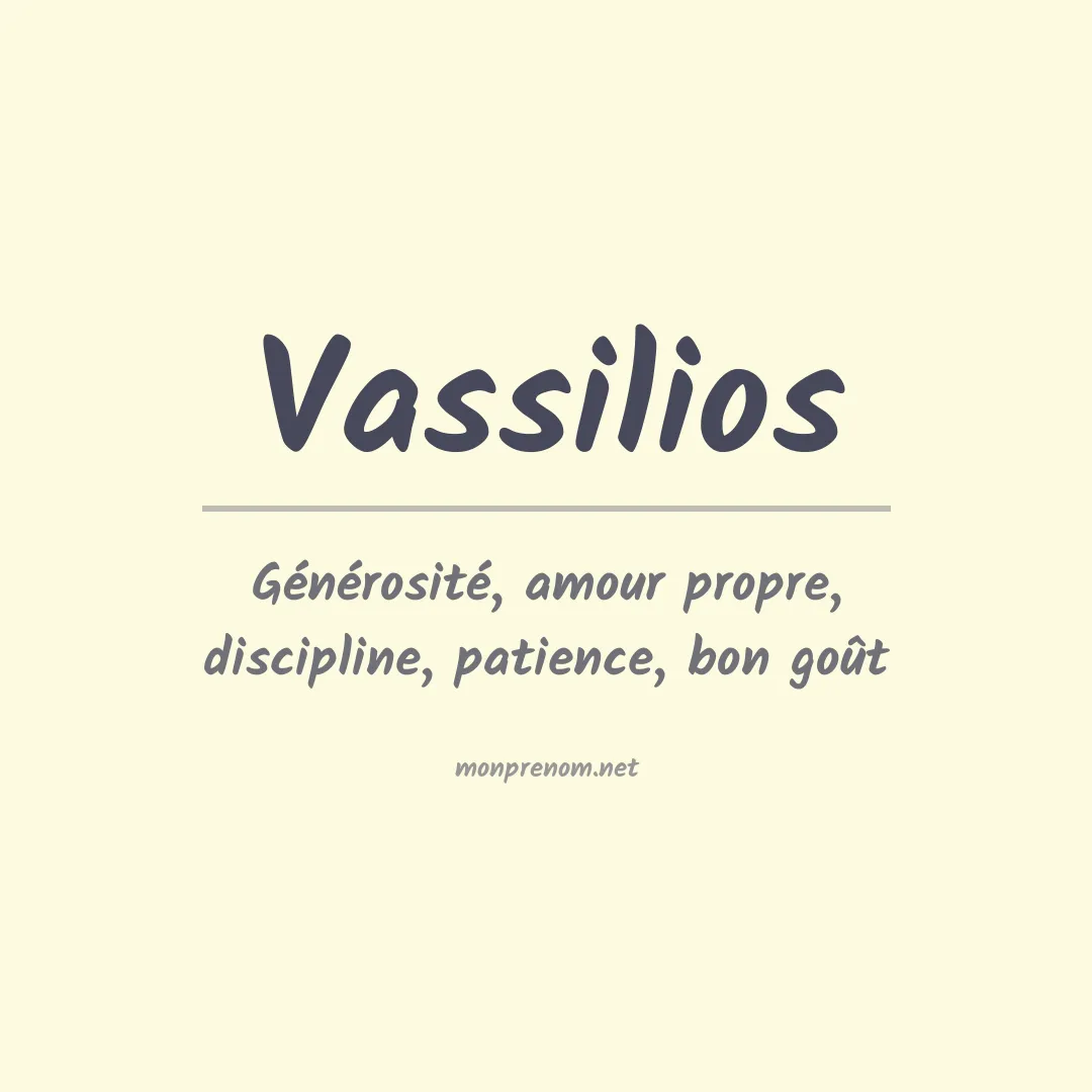 Prénom Vassilios