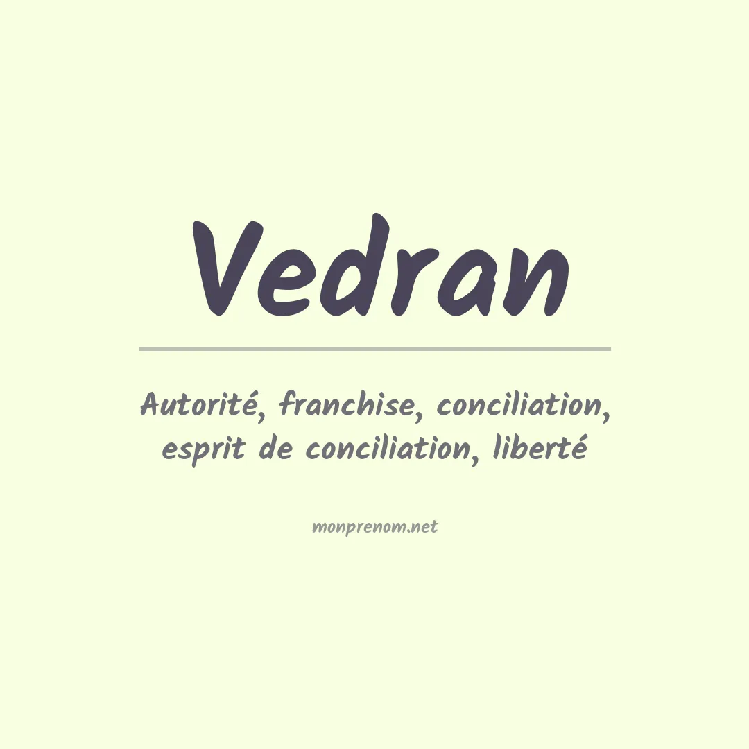 Signification du prénom Vedran