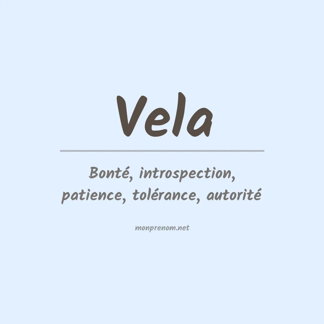 Prénom Vela