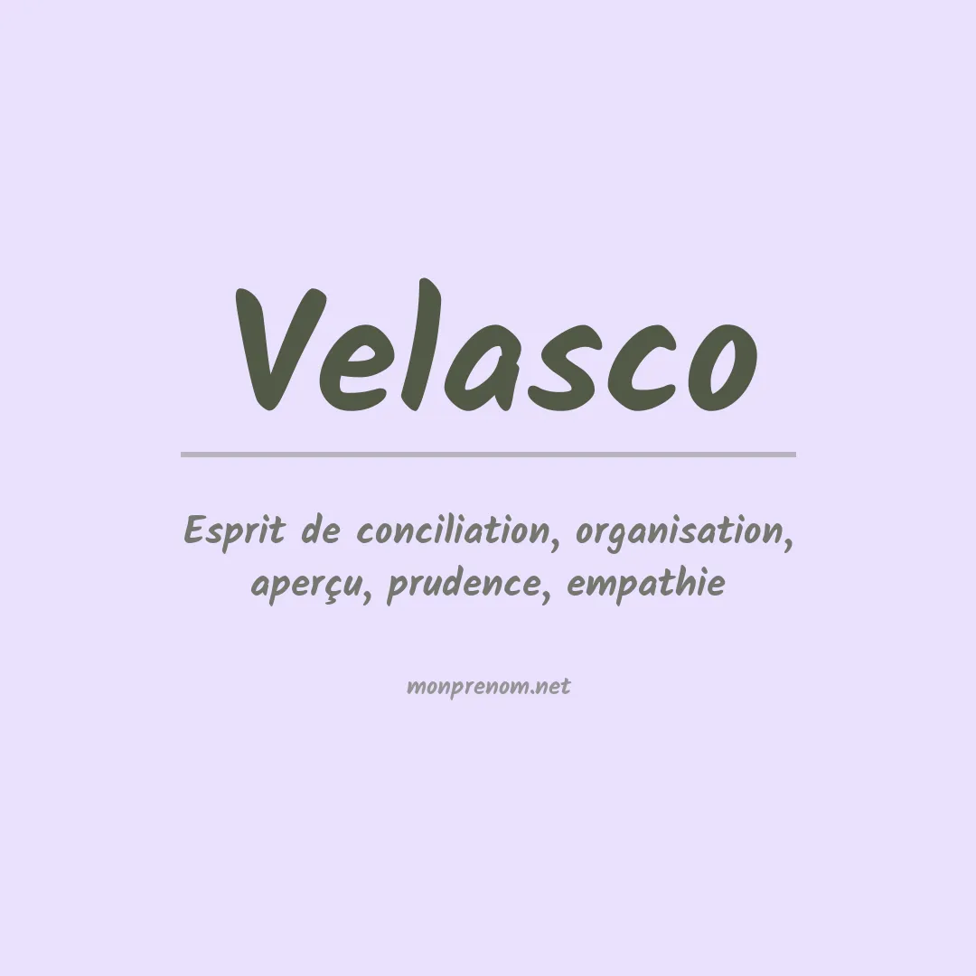 Prénom Velasco