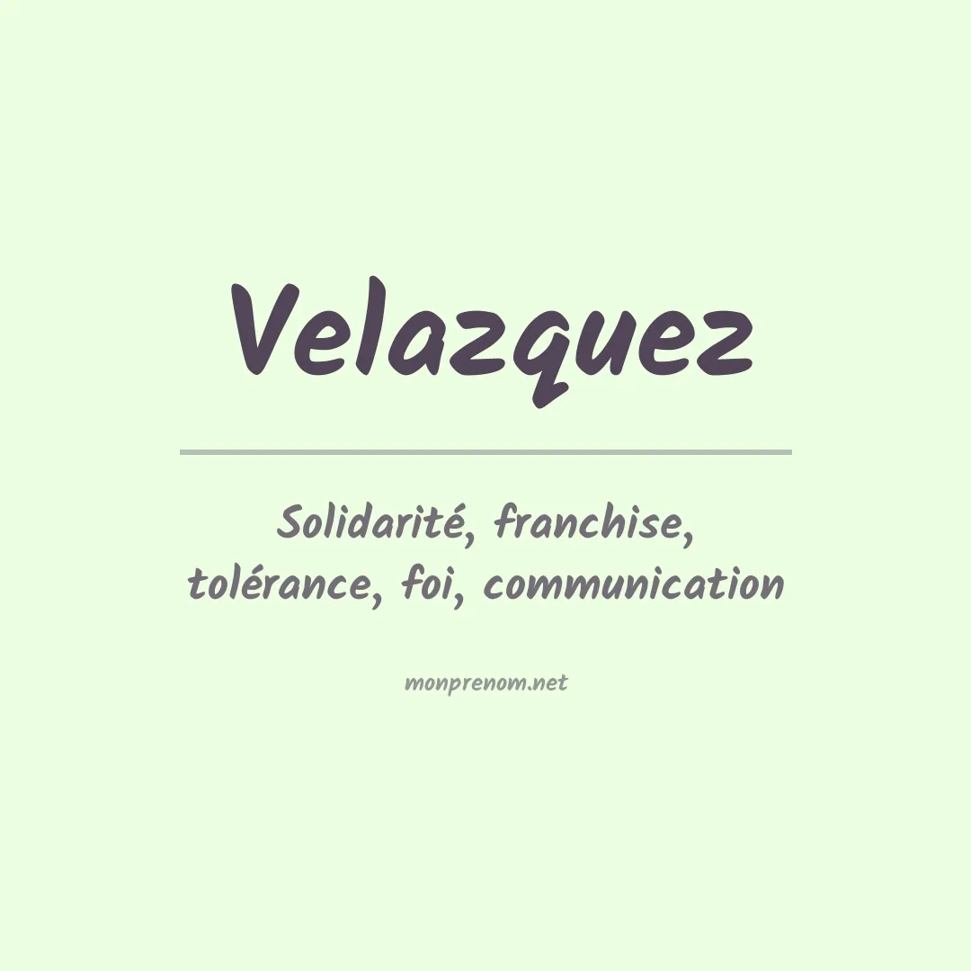 Prénom Velazquez