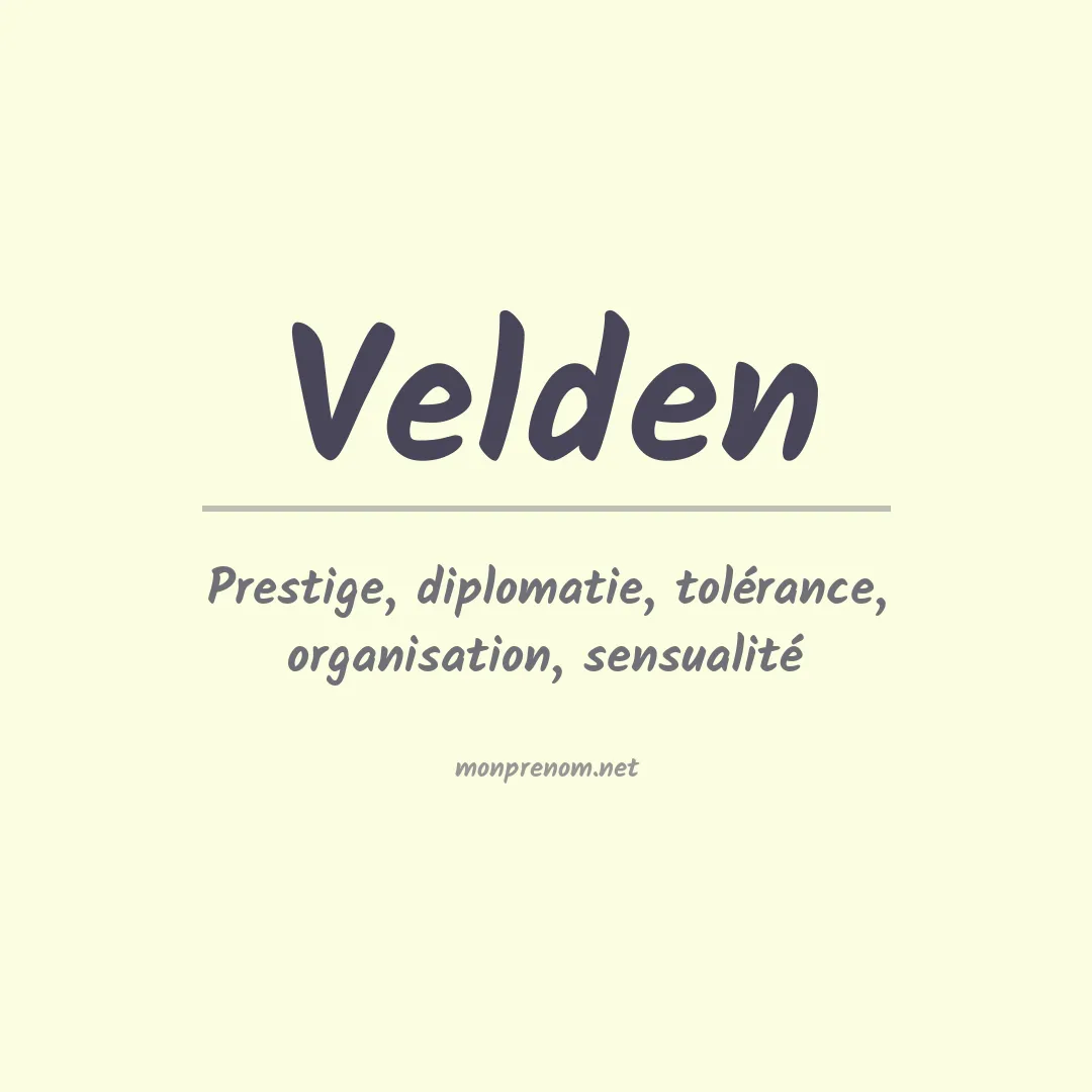 Signification du prénom Velden