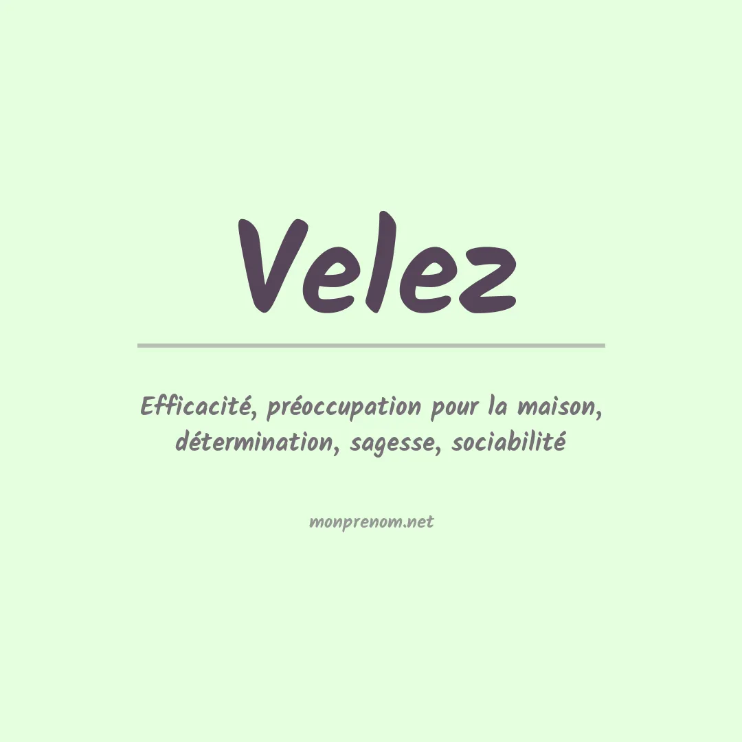 Prénom Velez