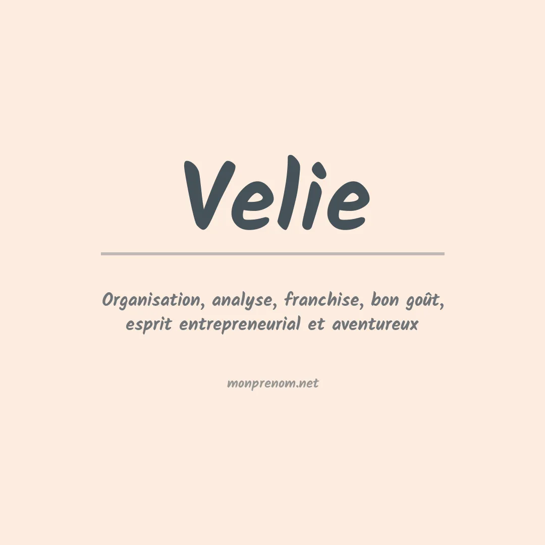 Prénom Velie