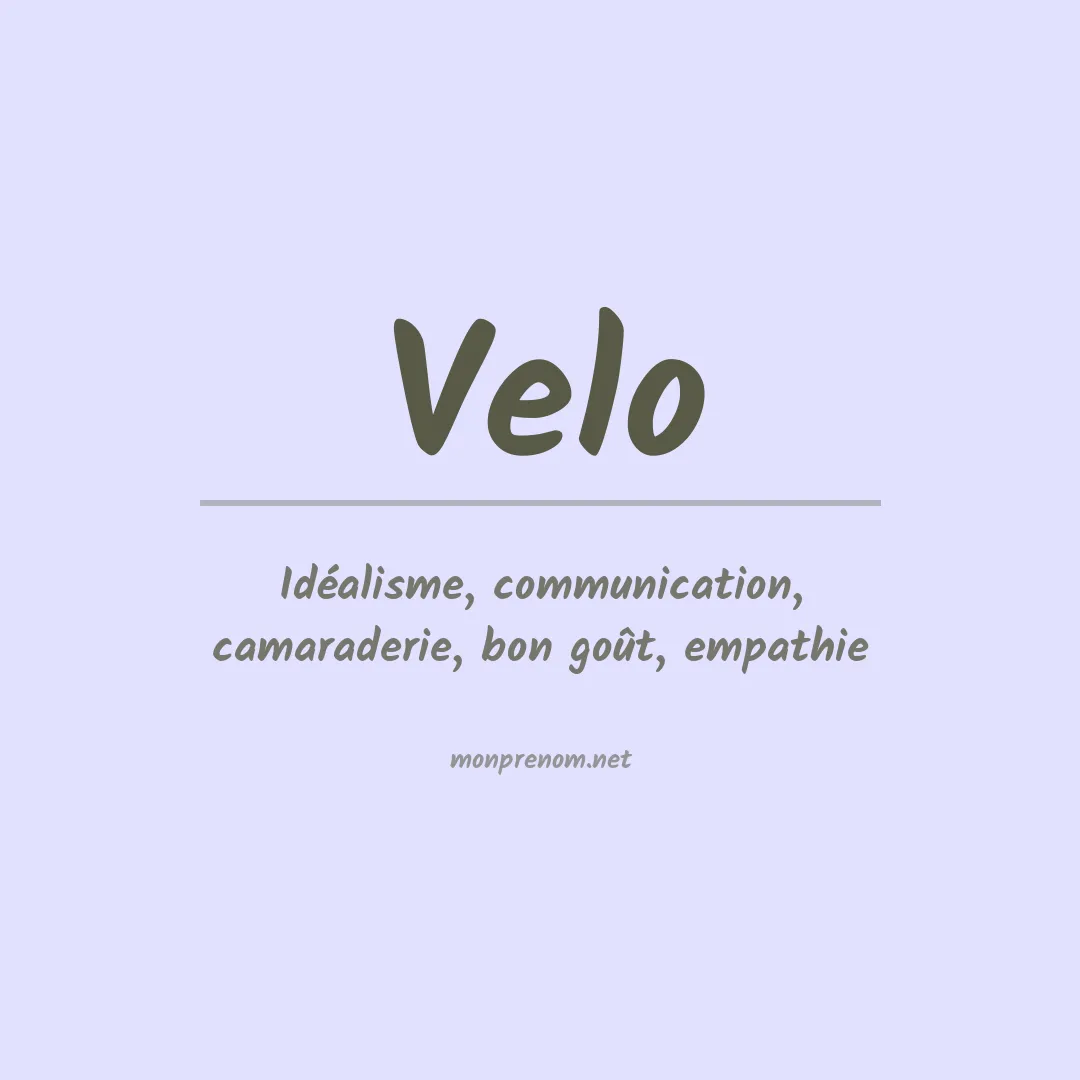 Prénom Velo