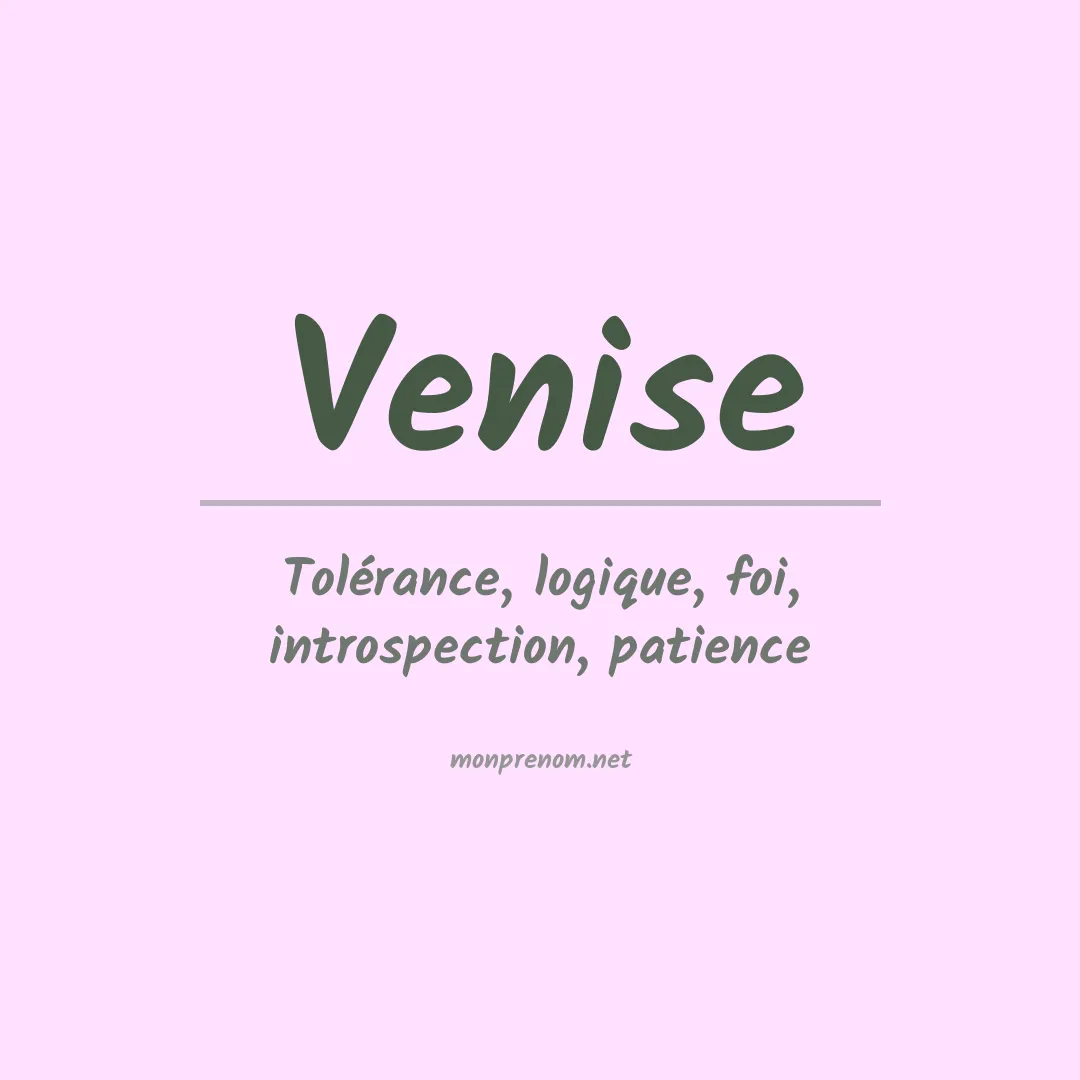 Signification du prénom Venise