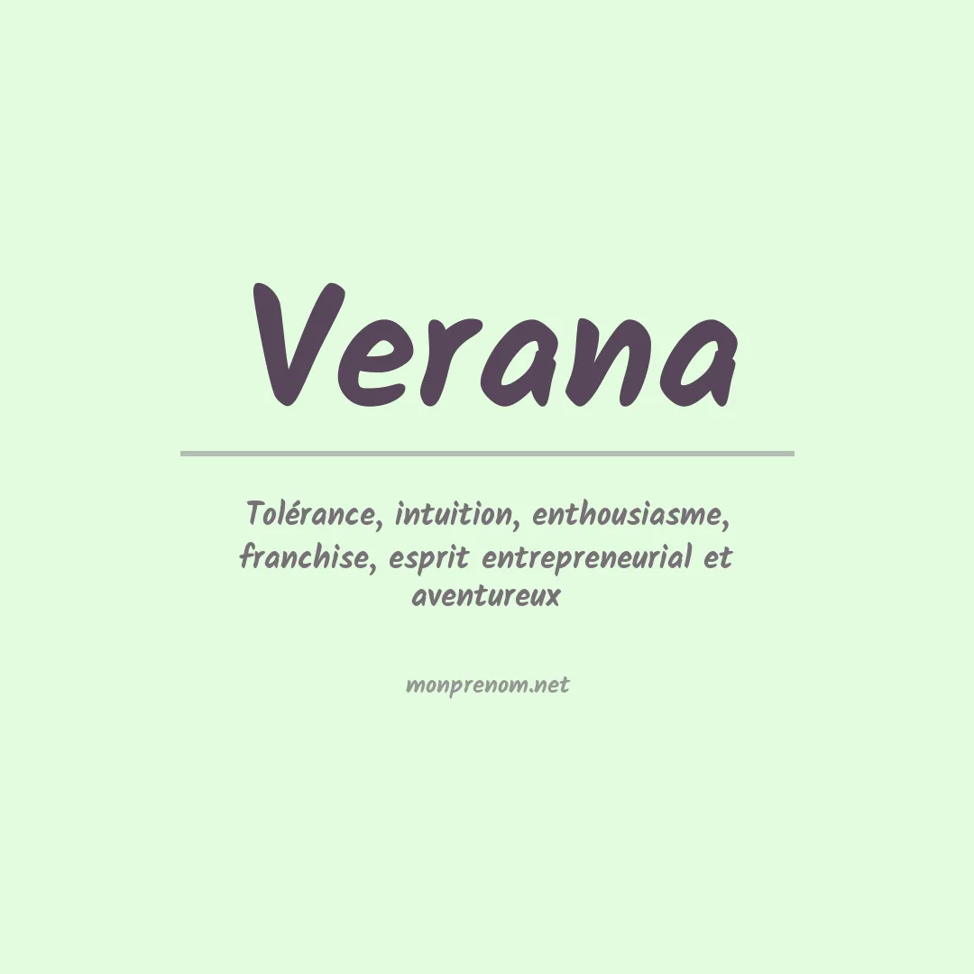 Signification du prénom Verana