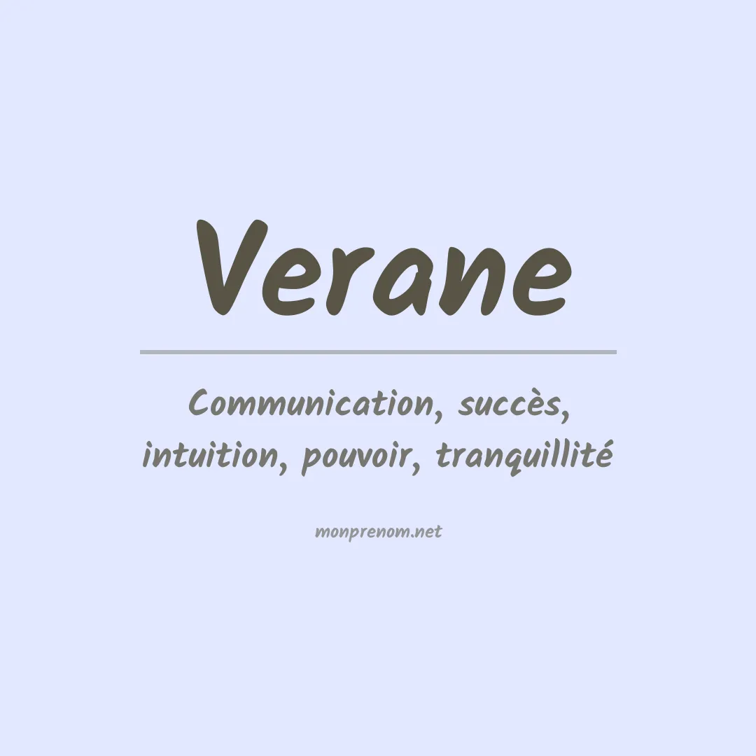 Signification du prénom Verane