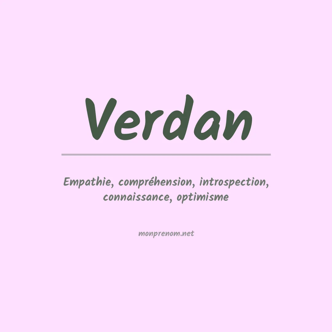 Signification du prénom Verdan