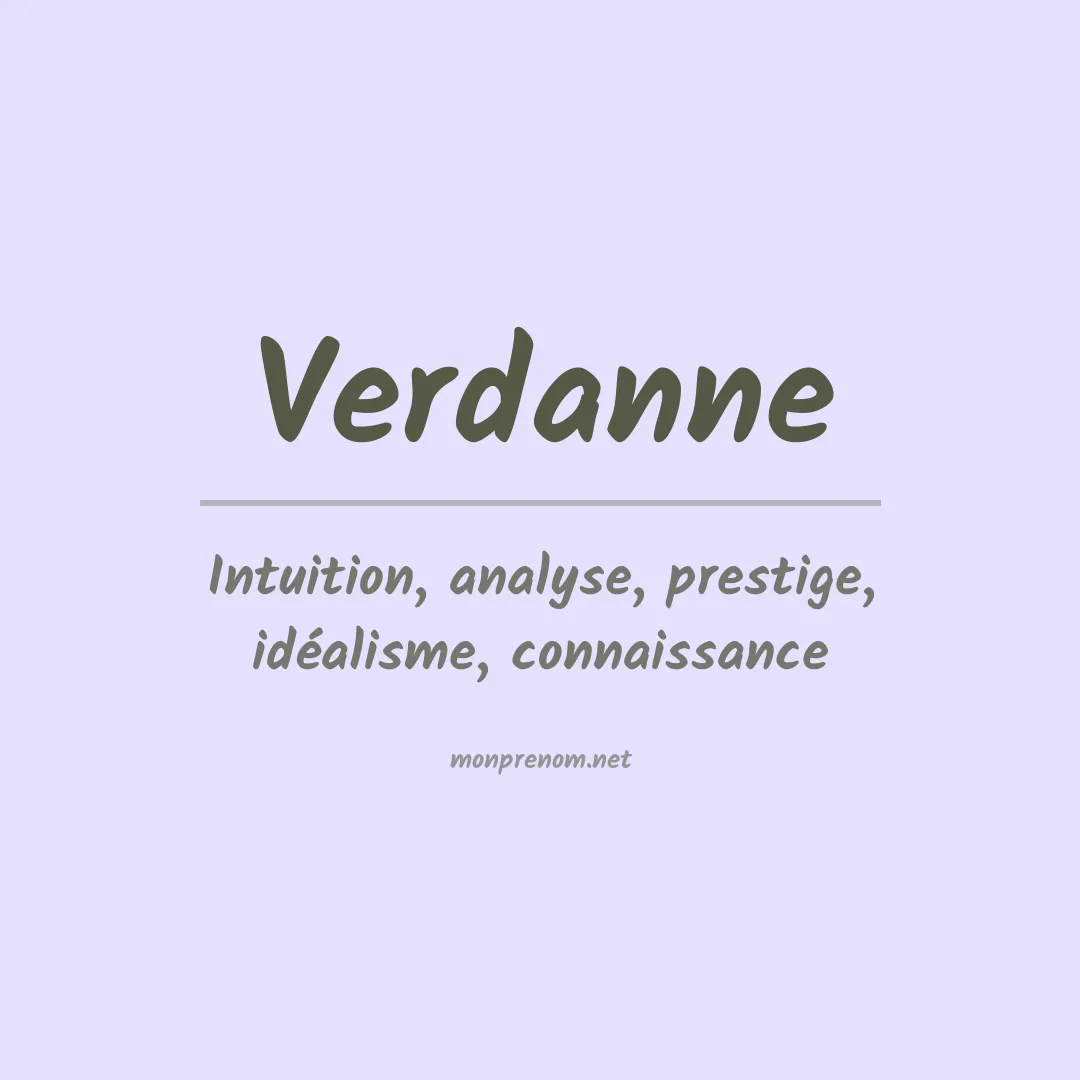Signification du prénom Verdanne