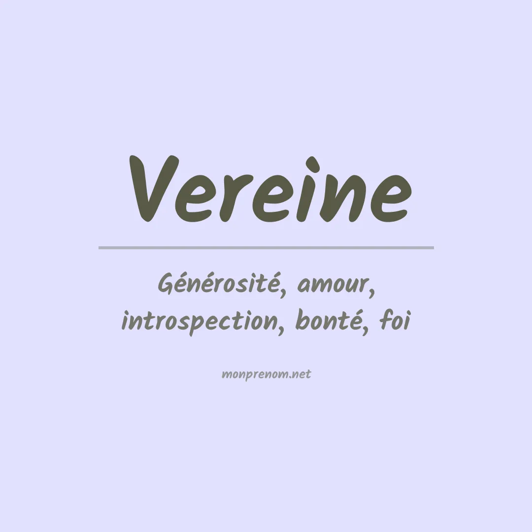 Signification du prénom Vereine