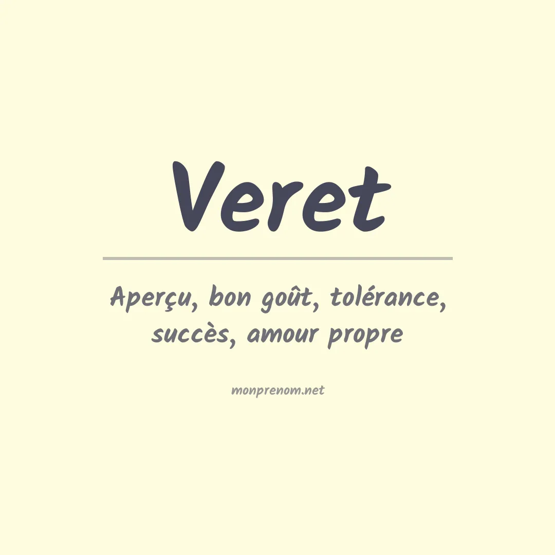 Signification du prénom Veret
