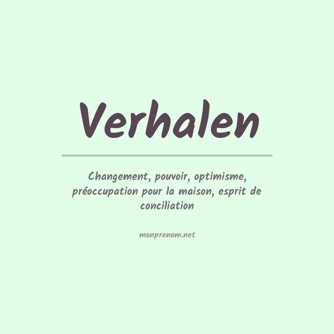 Signification du prénom Verhalen