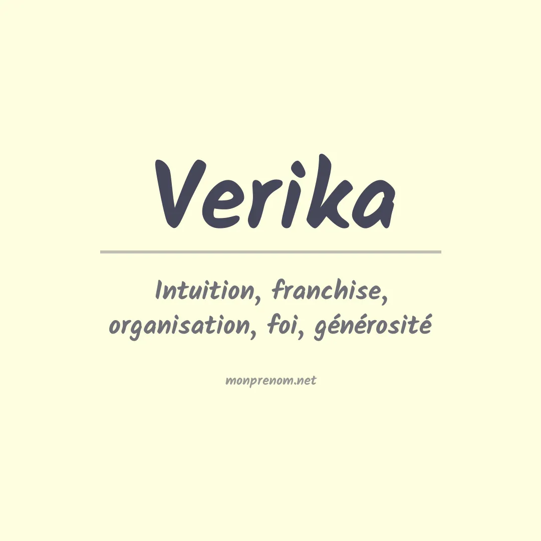 Signification du prénom Verika
