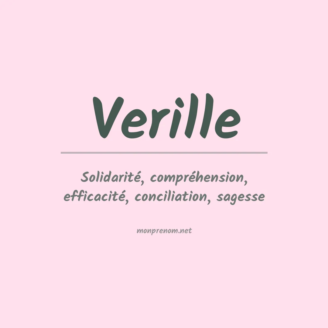 Signification du prénom Verille