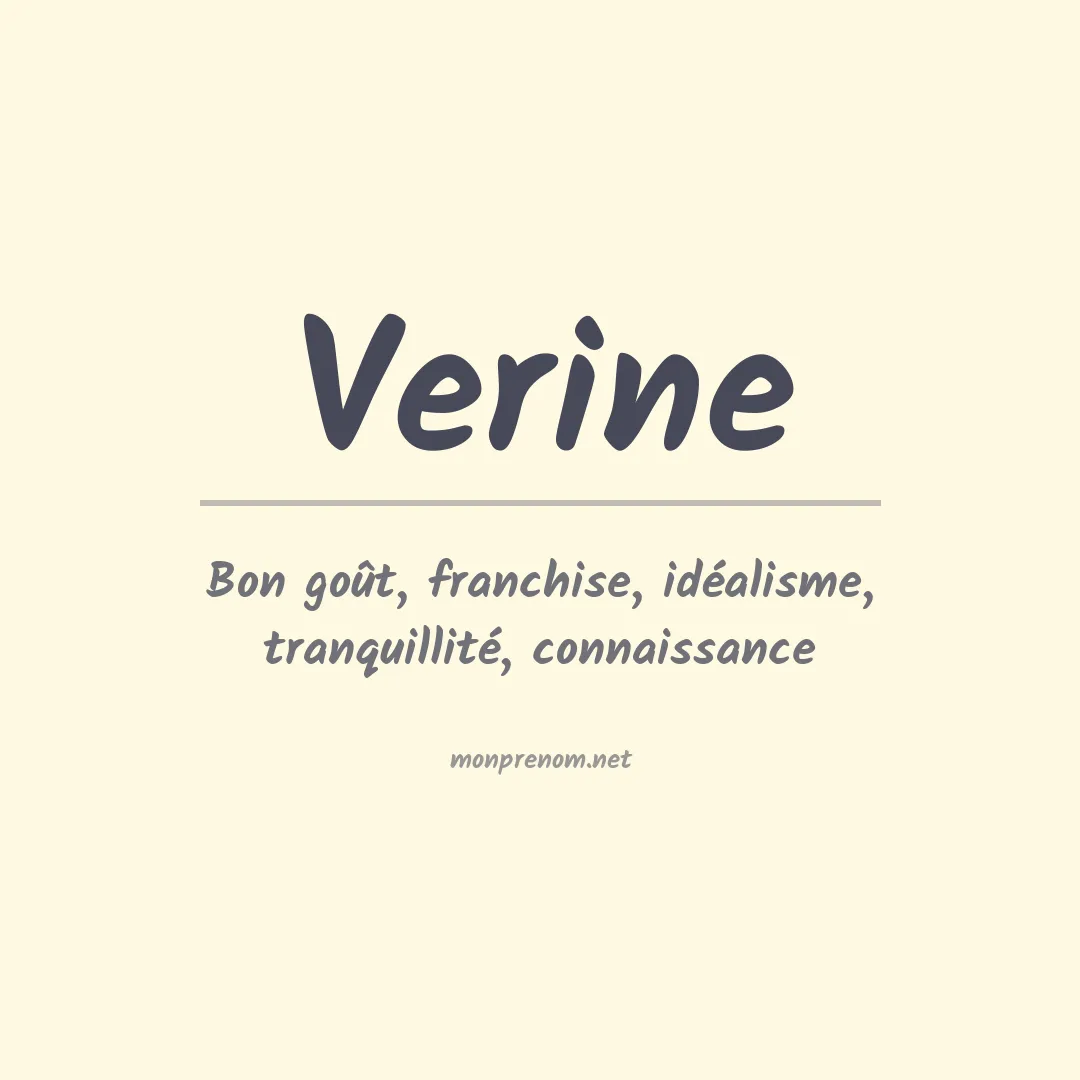 Signification du prénom Verine