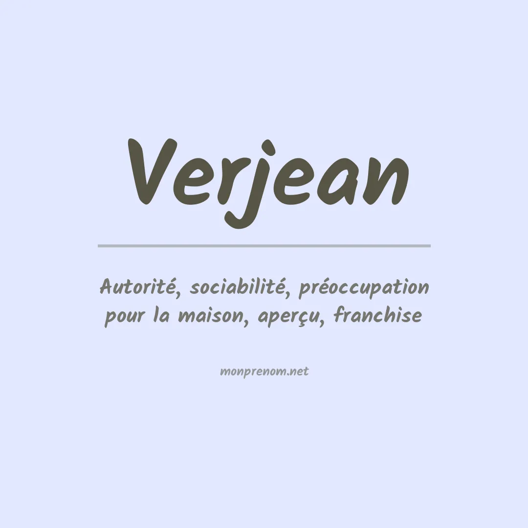 Signification du prénom Verjean