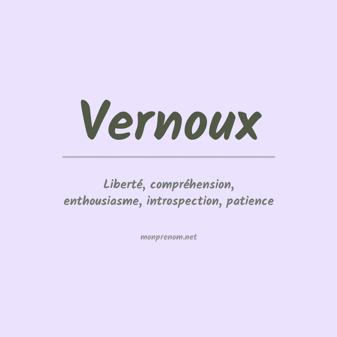 Signification du prénom Vernoux