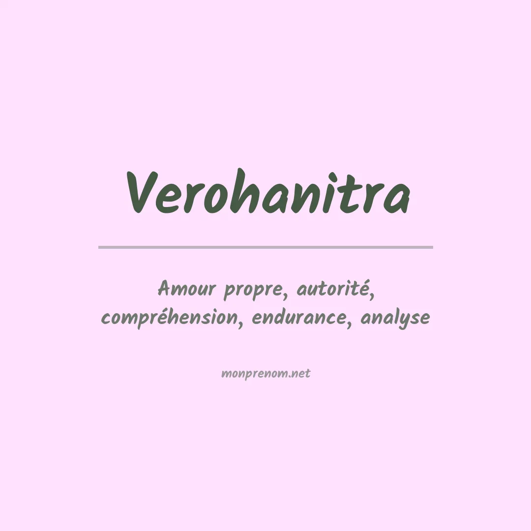 Signification du prénom Verohanitra
