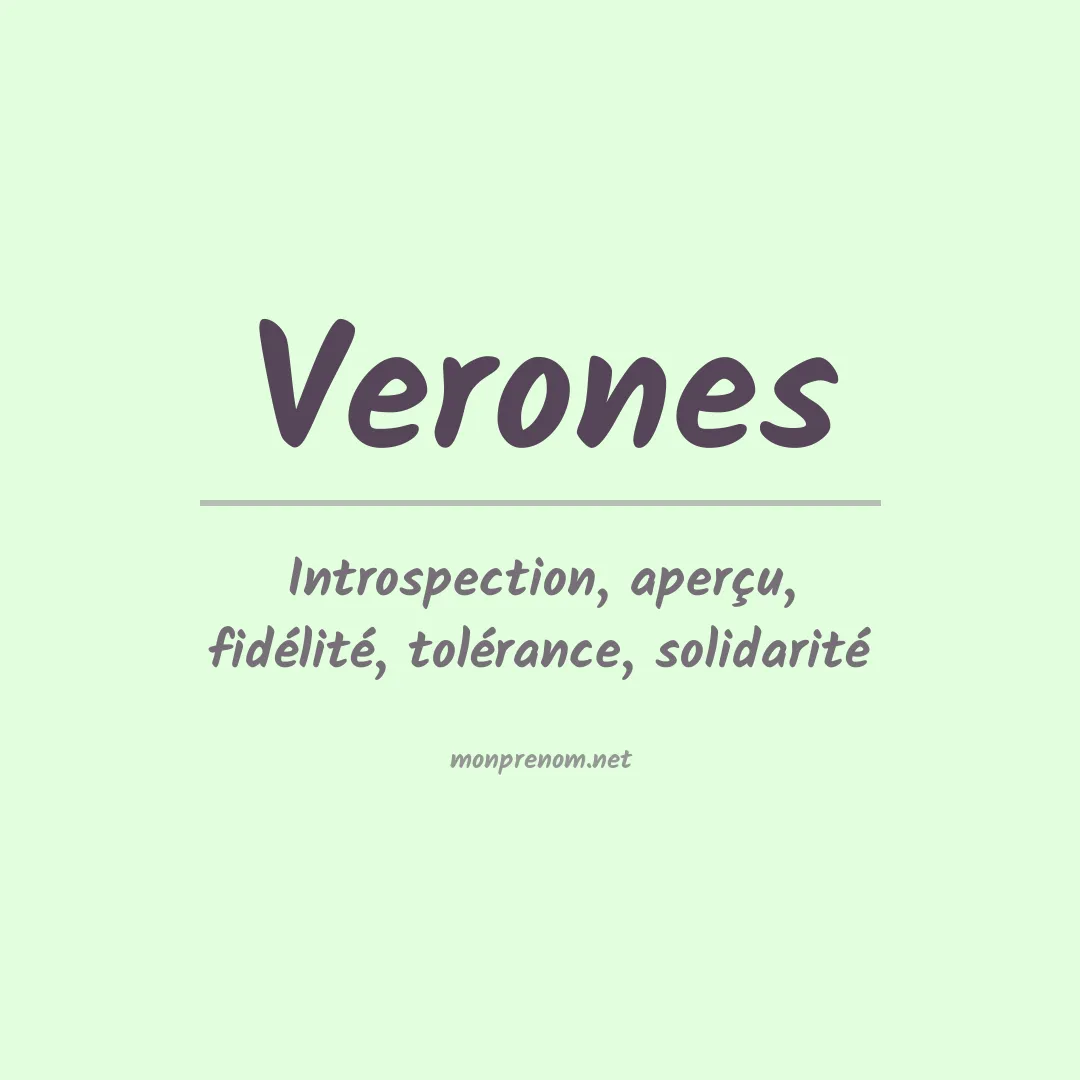 Signification du prénom Verones