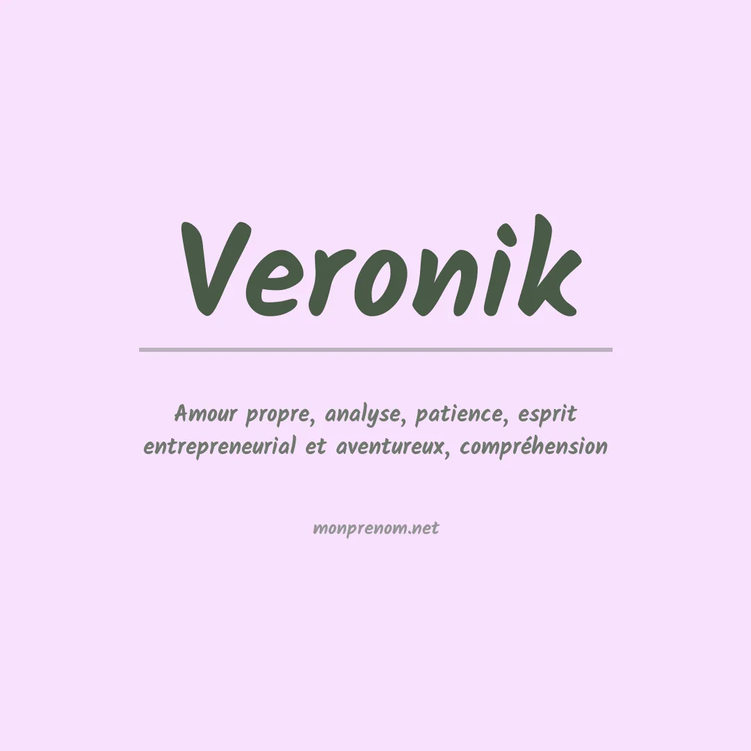 Signification du prénom Veronik