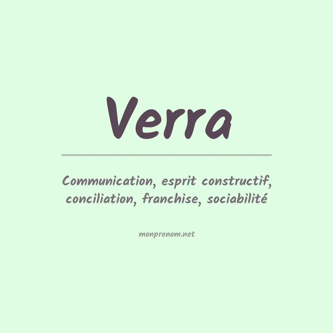 Signification du prénom Verra