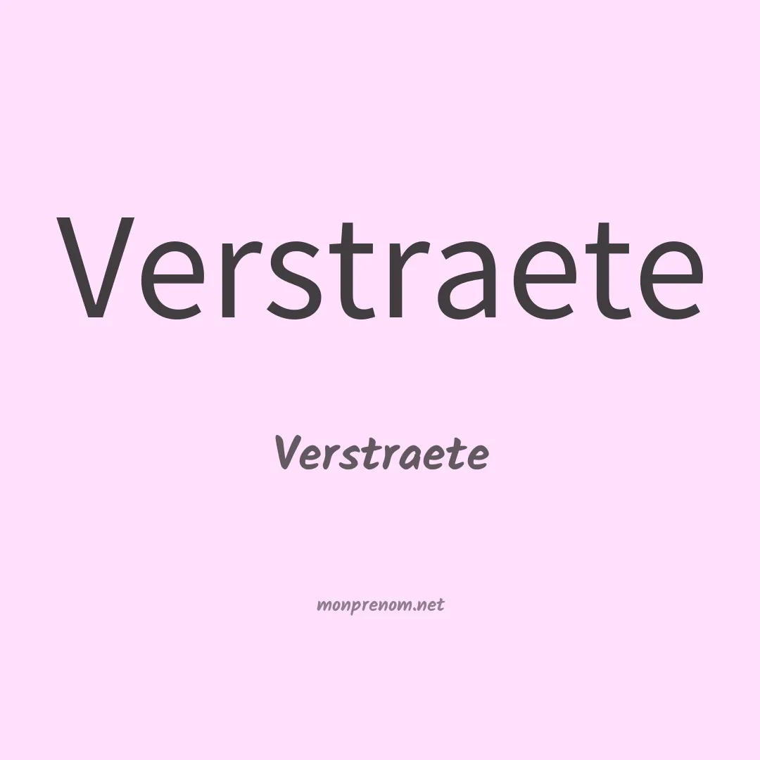 Verstraete en chinois