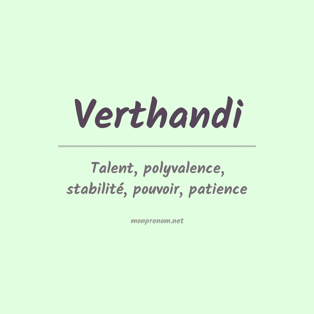 Signification du prénom Verthandi