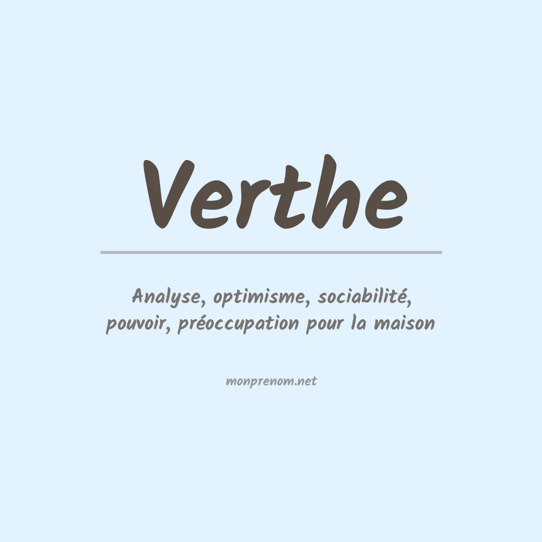 Signification du prénom Verthe