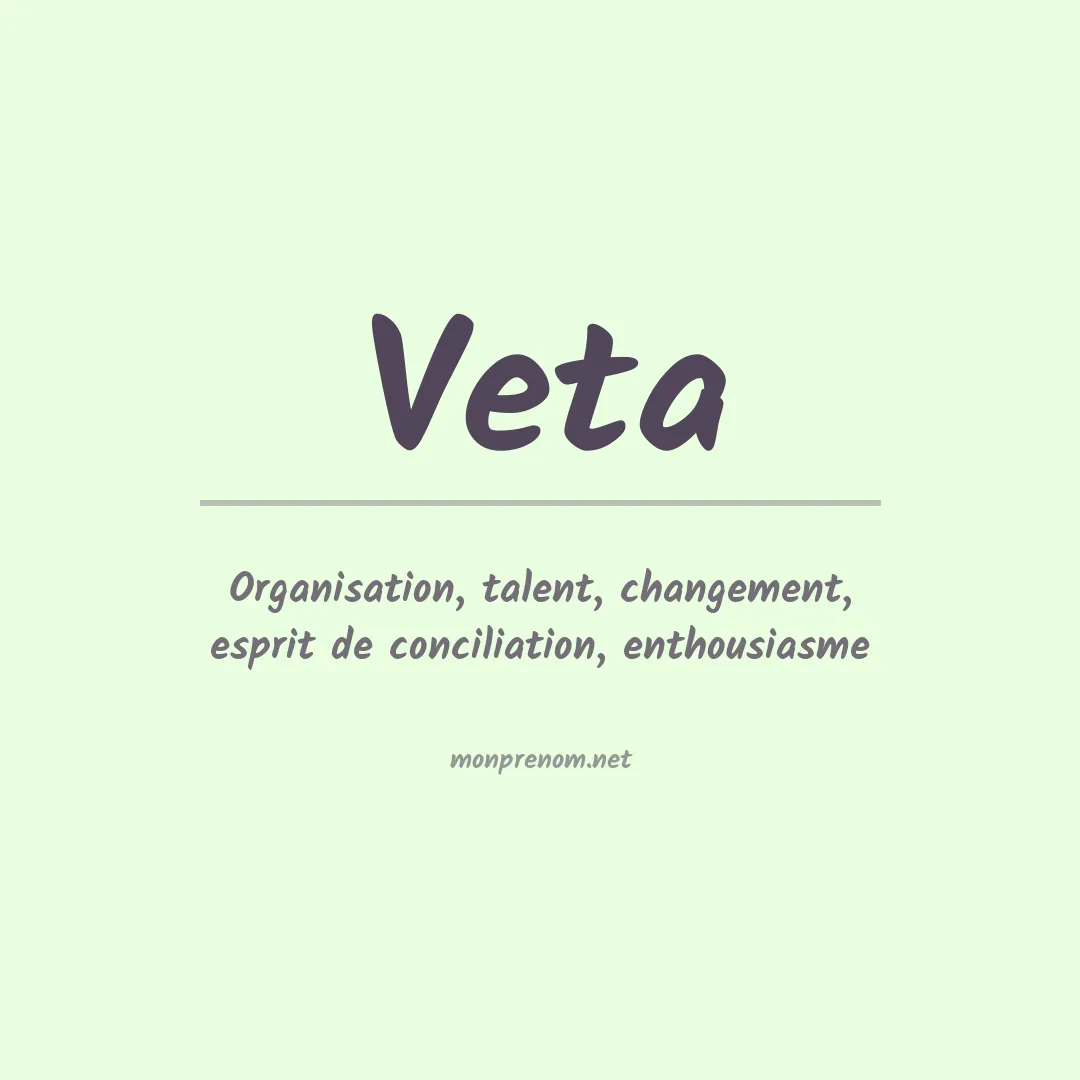 Signification du prénom Veta