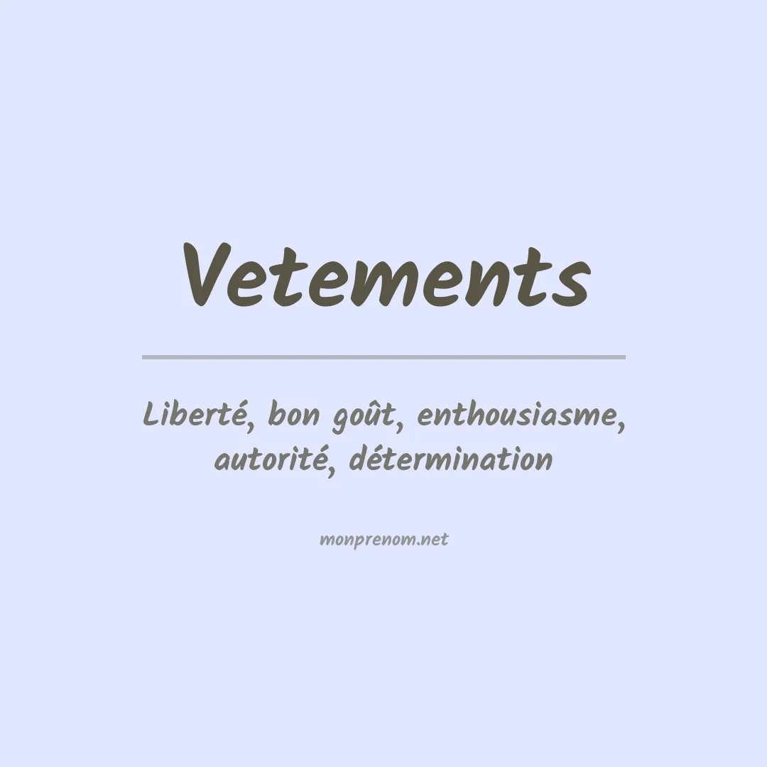Signification du prénom Vetements