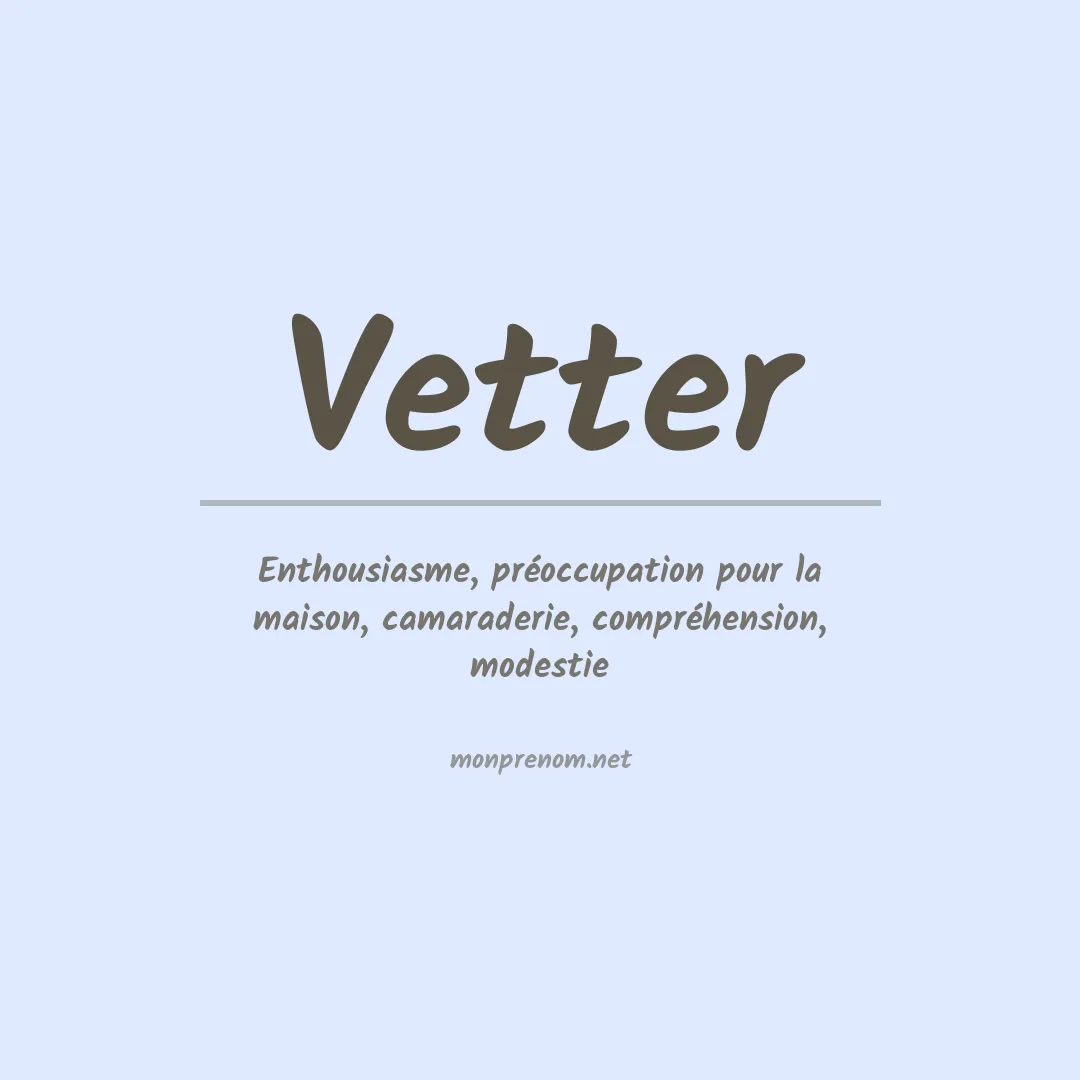 Prénom Vetter
