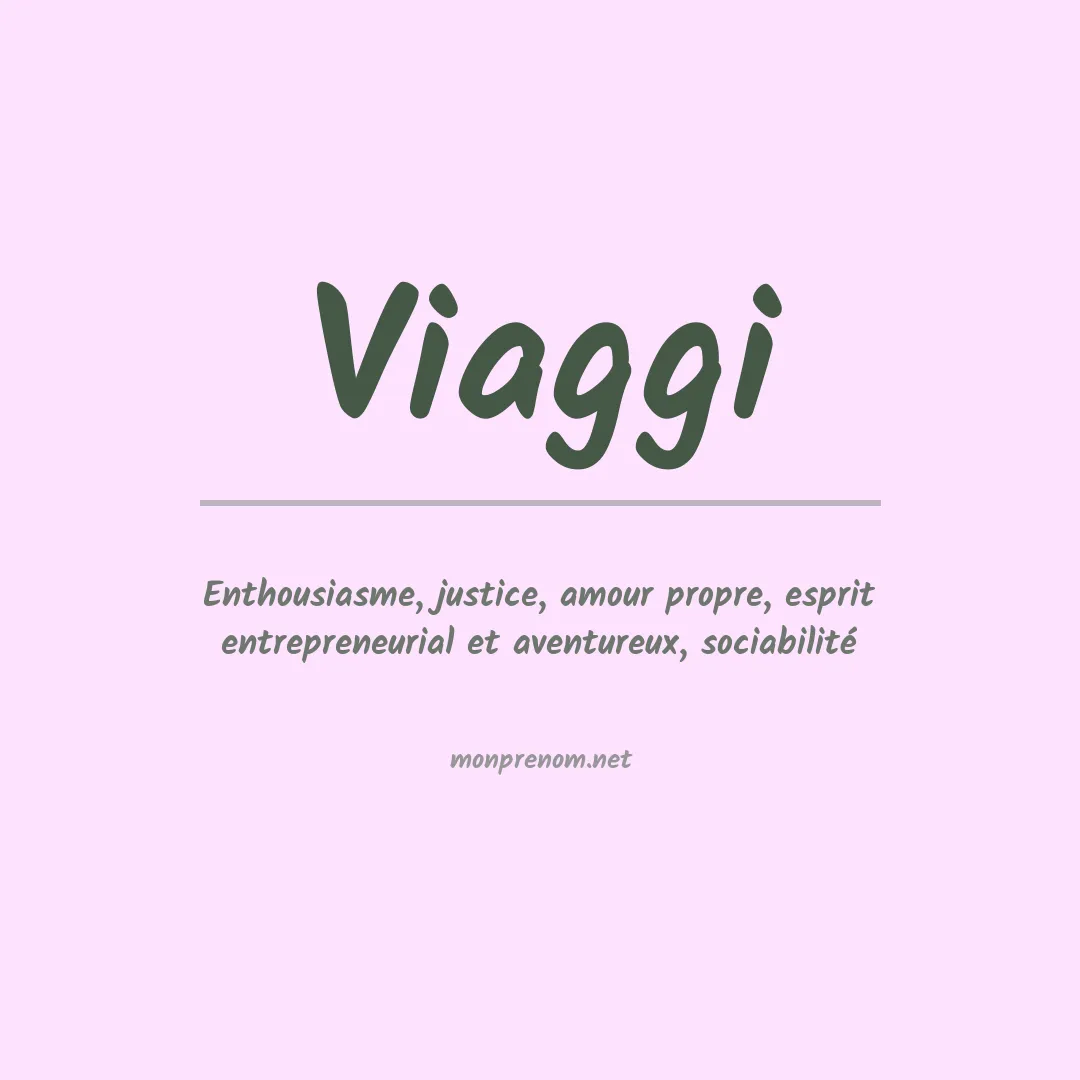 Signification du prénom Viaggi